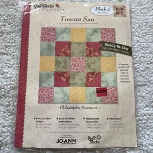 JoAnn Tuscan Sun Monthly Quilt Block #3 2006 Philadelphia Pavement Vintage New